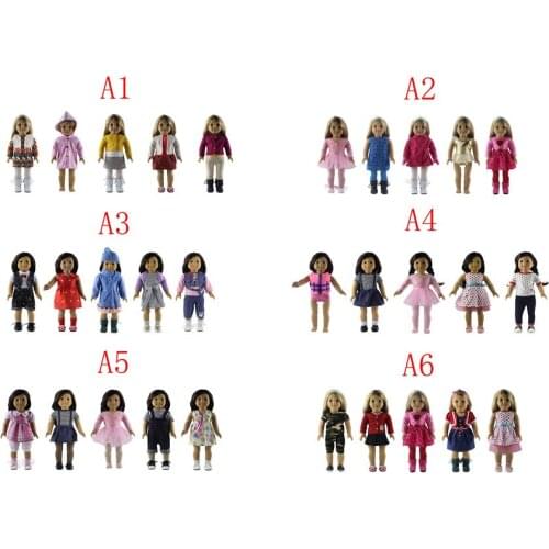 Hot 5 PCS Different Colors and Styles Doll Clothes for 18'' American Bitty Baby Doll A01