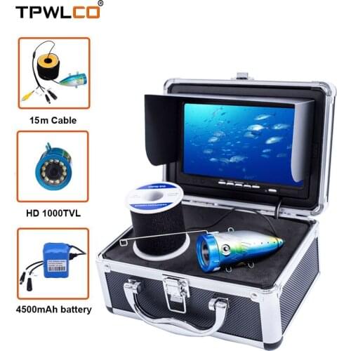 7inch Monitor 1000TVL Fish Finder Underwater Fishing Video Camera 12 White LED Waterproof winter Ice Fishing Camera