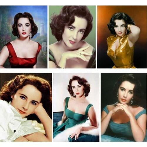 5D DIY Diamante Painting Cross Stitch Kit Mosaic Diamond Embroidery Elizabeth Taylor Full Square Drill Home Decoration JX246