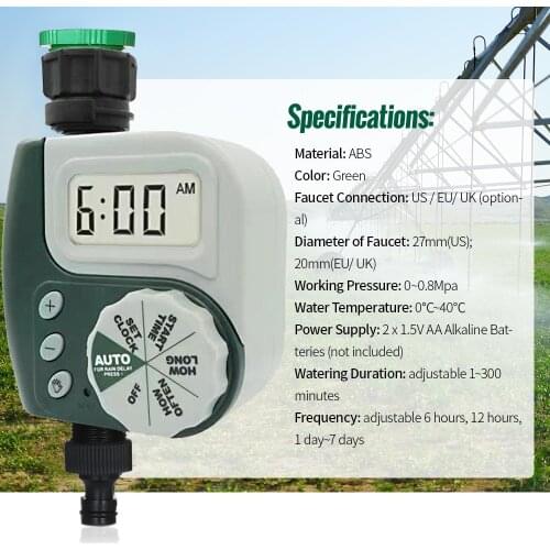 Automatic Water Timer Outdoor Garden Irrigation Controller 1-Outlet Programmable Hose Faucet Timer Automatic Watering Device