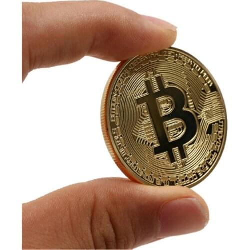 Gold/Silver Plated Bitcoin Collectible BTC Coin Pirate Treasure Props Toys For Halloween Party