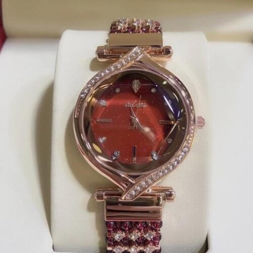 Natural garnet stone bracelet & 33mm watch DIY jewelry for woman waterproof watch for summer beach wholesale