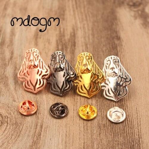 Mdogm Cocker Spaniel Dog Animal Brooches And Pins Suit Cute Metal Funny Small Father Collar Badges Gift For Male Men B084