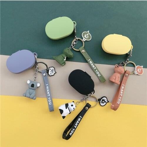 Luxury For Xiaomi Redmi AirDots S Case Cute cartoon Keychain Silicone Earphone Cover for Redmi AirDots Cover Fundas