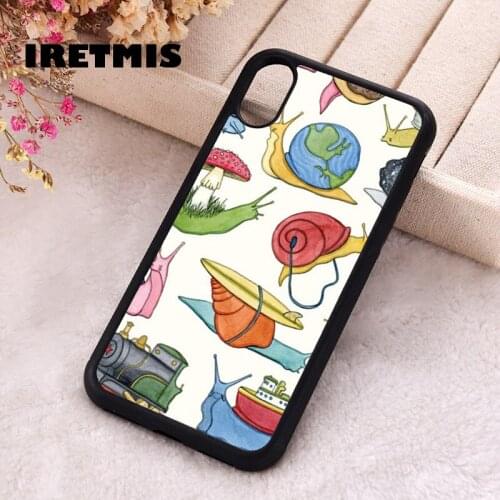 Iretmis 5 5S SE 2020 Phone Cover Case for iPhone 6 6S 7 8 Plus X Xs XR 11 12 Mini Pro Max Rubber Silicone Snail Pattern