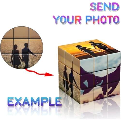 Cubo Magico 3x3x3 Speed Magic Cube Plastic print Photo Stickerless Custom Made Design Super cube Puzzle Toys