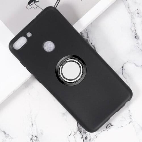For Huawei P Smart Enjoy 7S Back Ring Holder Bracket Phone Case Cover Phone TPU Soft Silicone Cases ON Huawei P Smart 2017 5.65"