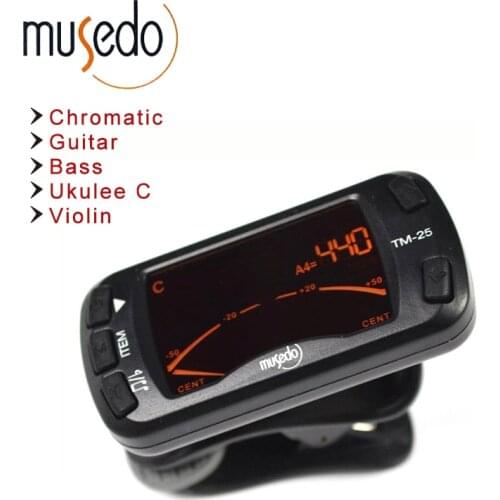 Musedo TM-25 Clip-on Electric Tuner & Metronome Guitar Chromatic Bass Violin Ukulele Universal Multifunction Portable