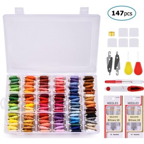 108 Colors/set Cross Stitch Embroidery Thread Felting Needles And Accessories Tool Handmade Sewing Craft DIY knitting Needles J3