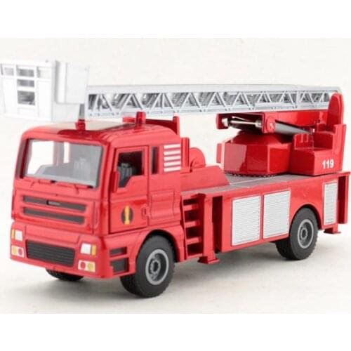 1:50 alloy engineering ladder fire truck model,two open doors,childrens educational toy car,free shipping
