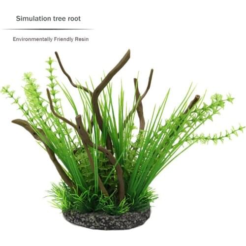Simulation Driftwood Waterweed Tree Roots Grass Fake Waterweed Branches Aquarium Landscaping Decoration Waterweed Ornaments