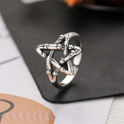 Miuoxion Wholesale Retro Hollow Star Ring Fashion Personality Jewelry For Women Feature Namour Charm Gift All Seasons