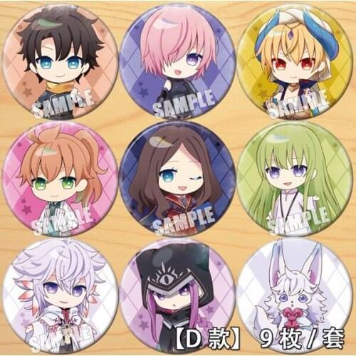 Anime Fate/Grand Order Mash Kyrielight Lancer Figure 4682 Badges Round Brooch Pin Gifts Kids Collection Toy