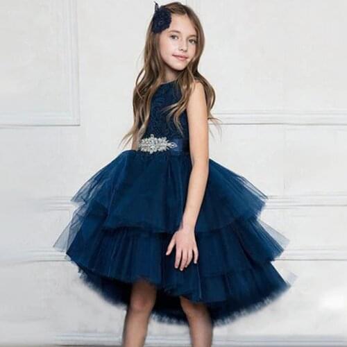 Summer Trailing Princess Dress for Girl Children Clothes Gown Flower Kids Dress for Girls Elegant Evening Wedding Party Dresses