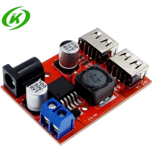 LM2596 LM2596S Dual USB DC-DC 9V 12V 24V 36V to 5V 3A Step Down Buck Converter Board Car Charger Solar Power Supply Module