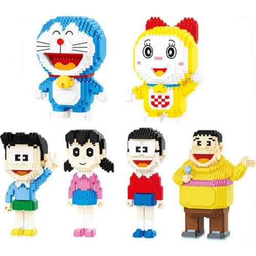 Balody Micro Bricks Doraemon Family Nobita Nobi Minamoto Shizukaa Ction Figures Mini Building Blocks Toys for Children