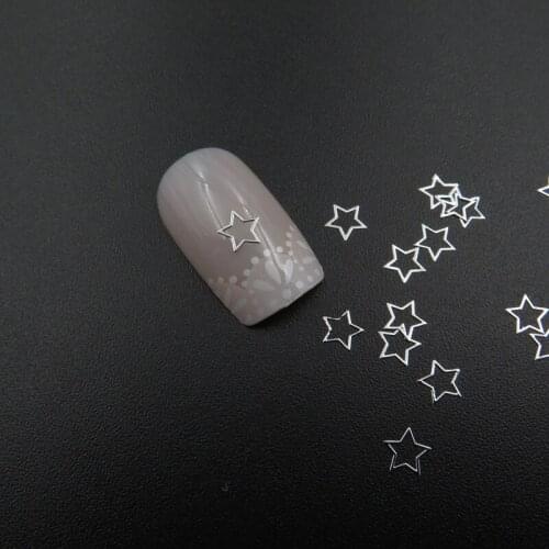 MS-378-1/2 Free Shipping Metal 5MM Silver and Gold Star Nail Art Metal Sticker Nail Art Decoration Fancy Outlooking