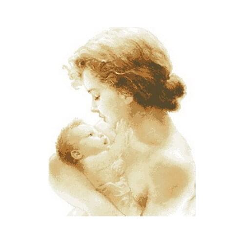 Top Quality Lovely Hot Sell Counted Cross Stitch Kit Mother and Infant New Born Baby Child Tender Sweet Love