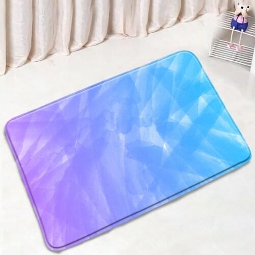 Solid Color Bathroom Mats Blue Purple Gradient Watercolor Non-Slip Bedroom Floor Rugs Home Decor Bath Kitchen Doorway Carpet