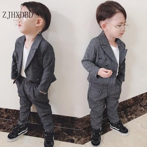 2-16Y Baby Boys Suits Costume for Boy Set 2020 Autumn Kids Blazers Toddler Boy Suit Formal Wedding Wear Cotton Children Clothing