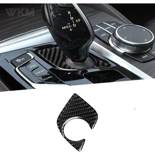 Carbon Fiber Car Gear Shift Panel Base Trim Frame Cover Sticker For BMW 5 Series G30 Car Accessories LHD