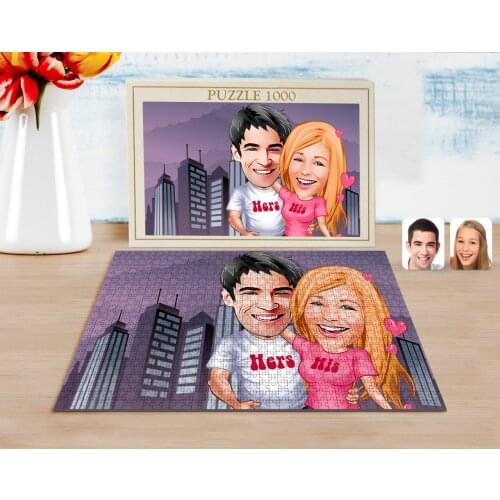 Personalized Valentine Caricature of 1000 Piece Professional Puzzle-5