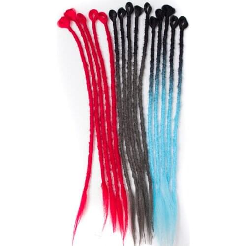 QP hair 24"Soft Crochet braids Red blue synthetic hair handmade Braiding Hair dreadlocks high temperature fiber Extenstion