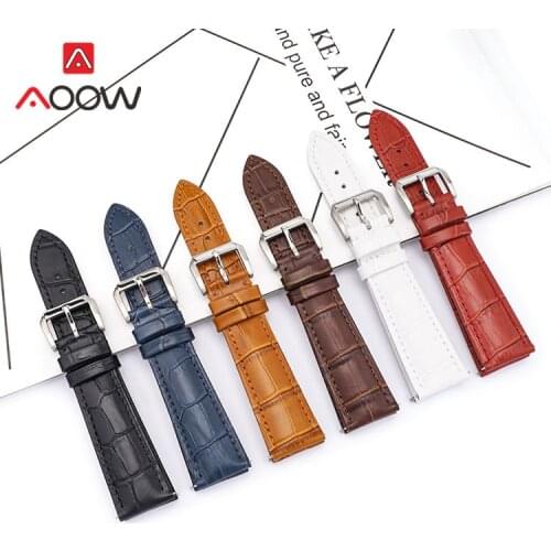 Universal Genuine Cow Leather Band Strap 12 14 16 18mm 20mm 22mm 24mm Men Women Replacement Bracelet Watch Accessories for DW