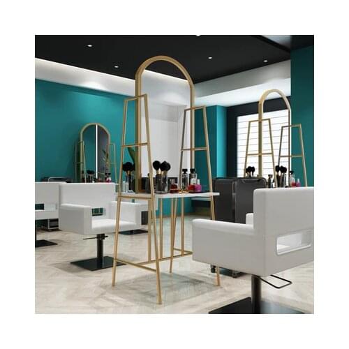 Nordic Light luxury hairdresser, special iron haircut, landing, double single-sided mirror, net red hair salon, mirror stand