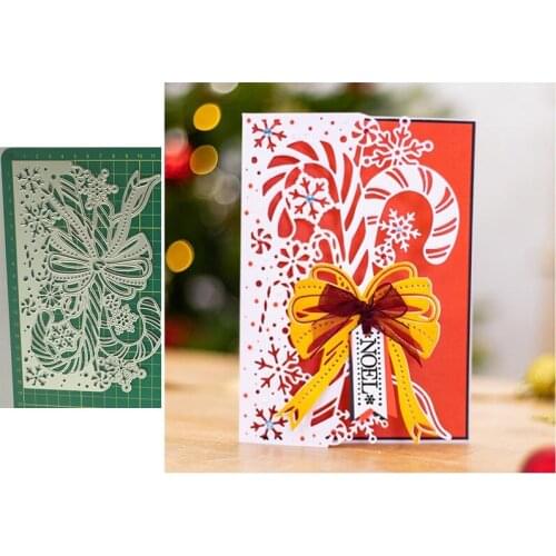 Christmas Candy Cane Lace New Metal Cutting Dies Knife Mould Scrapbook Album Greeting Card Decoration DIY Handmade Art