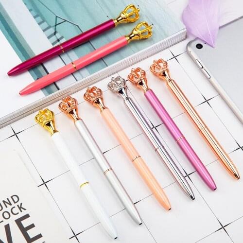 20pcs/lot Factory creative metal pen crown ball point pen wholesale promotion fashion stationery pen advertising pen custom logo