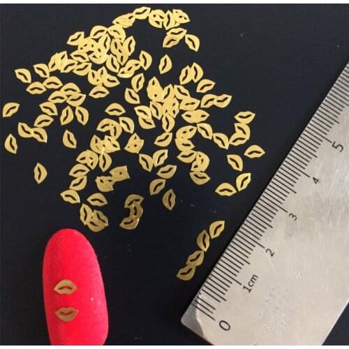 Sexy Lip Shape Nail Decals 100pcs Metal Stud Nails Art Rivet Charms Nails Accessories Nail Art Decorations