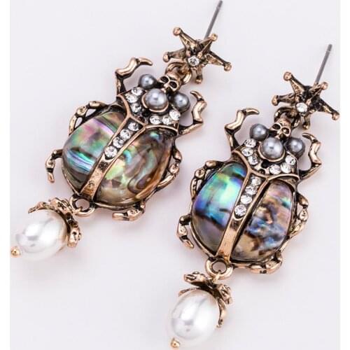 Earrings Cultured Pearl Star Insect Earrings Cute Statement Earrings Fashion Women Jewelry Brinco Drop Earrings