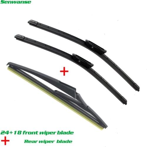 Senwanse Front and rear Wiper Blades For Renault Megane 2 Hatchback 2006 2007 2008 Windshield Windscreen wiper 24"+18"+9"