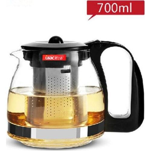 2020 Hot sale 700ml Glass TeaPot Drinkware Home & Office Tea Pot Kettle Heat-Resistan Stainless Steel Strainer Free shipping