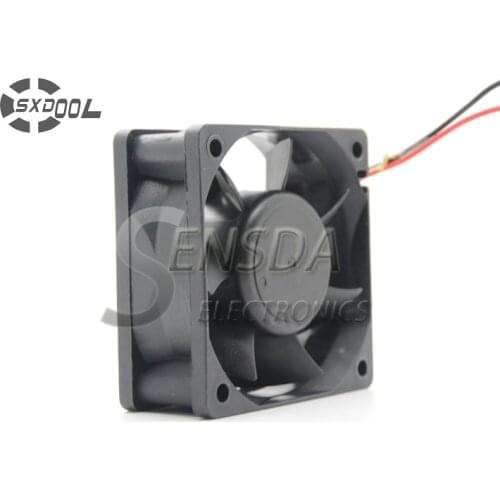 SXDOOL 60mm 60X60X25 mm Dual Ball bearing 12V 0.25A 2wire lead server inverter pc case cooling fan