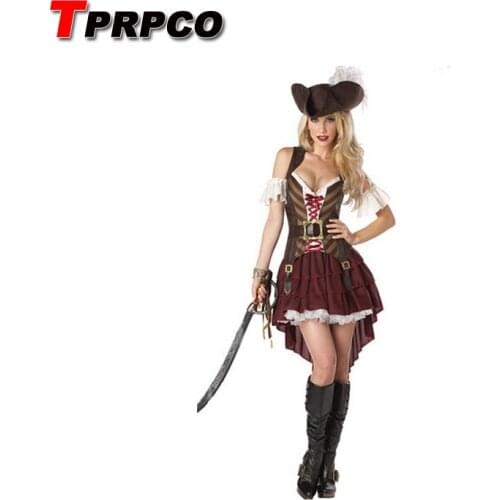 TPRPCO Women Pirates of the Caribbean costumes female pirate cosplay womens halloween costume NL177