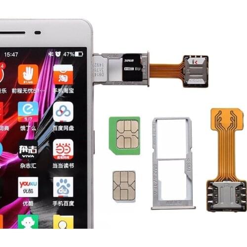 Card Extender Dual SIM Adapter Extension Cable Slot Durable For Mobile Phone Android For Xiaomi Redmi Samsung Huawei Wholesale