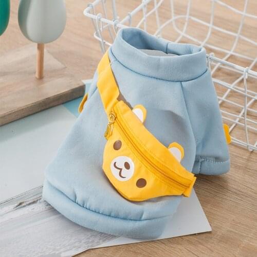 Spring/autumn Cartoon Bear Backpack Small Dog Cat Pet Clothes Schnauzer Puppy Clothes Soft Sweater Cute Style for small dog/cat