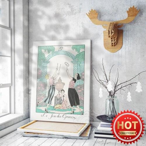Le Jeu Des Graces Vintage Poster, Canvas Painting Art Modern, Nordic Style Art, French Century Mid Art Poster, Home Decor Gift