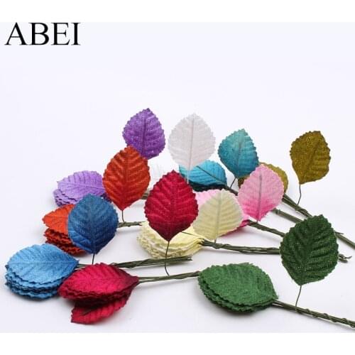 10pcs/lot Artificial Velvet Leaf Bouquet For Wedding Party Scrapbook Decoration Quality Silk Fabric Leaves DIY Wreath Garland