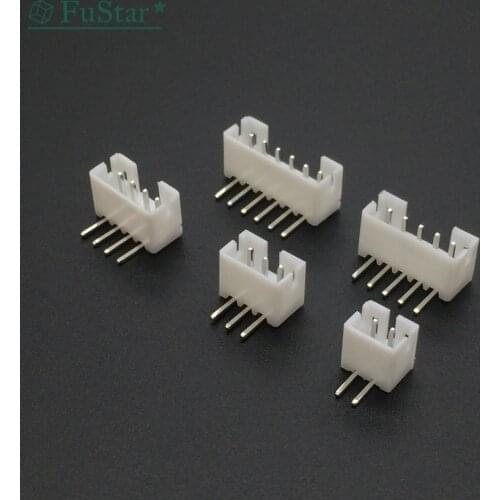 100Pcs PH 2.0mm 2 3 4 5 6 7 8 9 10 11 12 Pin Right-Angle JST Socket Male Connector White 90 Degree Foot Needle Holder PH 2.0 MM