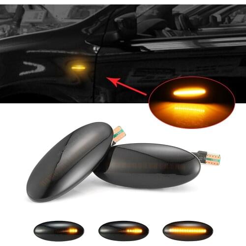 2pieces Dynamic LED Fender Side Marker Turn Signal Lights Amber For Nissan Juke F15 Micra K12 K13 Nissan Note E11
