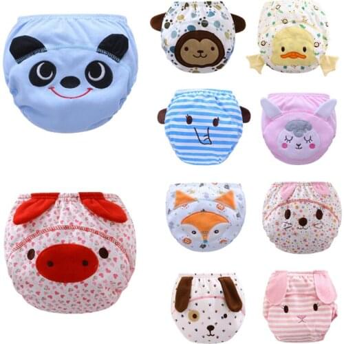 2Pc Girls Boys Underwear Kids Underpants Reusable Baby Infant Nappy Cloth Diapers 80/90/100