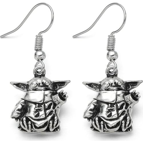 20 pair Mandalorian Baby Master Earrings Women Vintage Cartoon Drop Earrings Costume Party Jewelry Wholesale