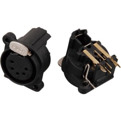 250 pcs XLR Panel-Mount Female 5 Receptacle A Horizontal/Pcb Mounting Black Part