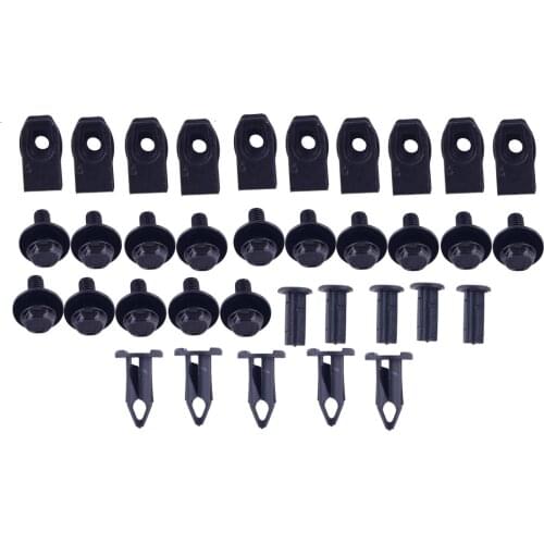 35Pcs/Set Car Body Fender Bumper Shield U-nuts Clips Rivets Bolts Screws Fit For Infiniti G35 G37 FX35 FX45 Nissan 350z 370z