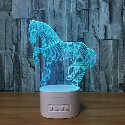 3D Night Lights Hose Shape Bluetooth Speaker Music Lamp 5 Color Change Acrylic Atmosphere Table lamp For Kids Gift