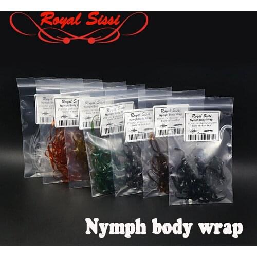 Royal Sissi 4meters pack 1/8'' nymph body wrap strips elastic scud back fly tying materials for stonefly &dragonfly nymph flies