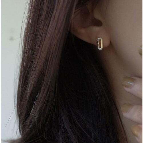 925 Sterling Silver Earring Fashion Zircon Paper Clip Shell Water Drop Stud Earring Cute Temperament Woman Girl Ear Jewelry